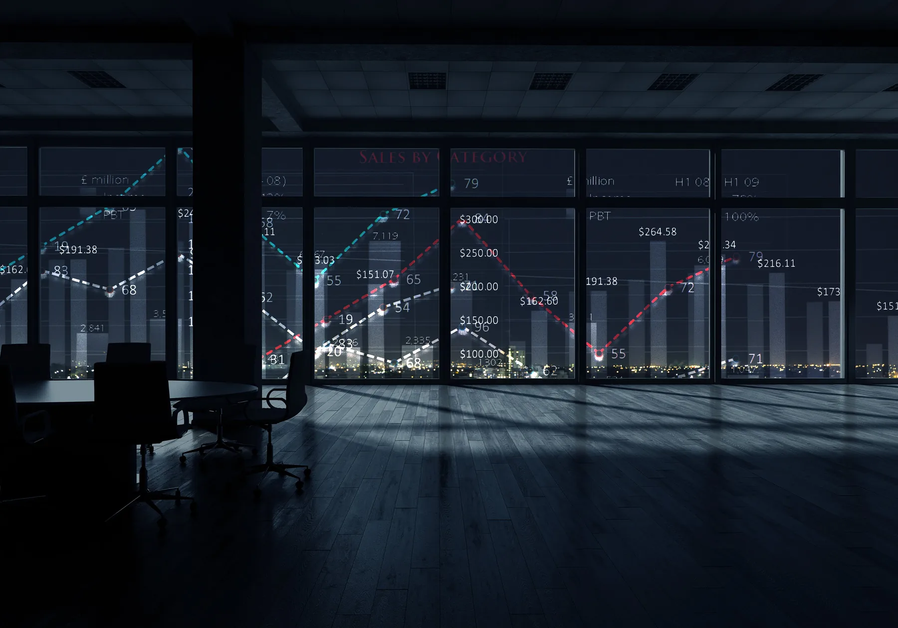 Quiet legal office at dusk